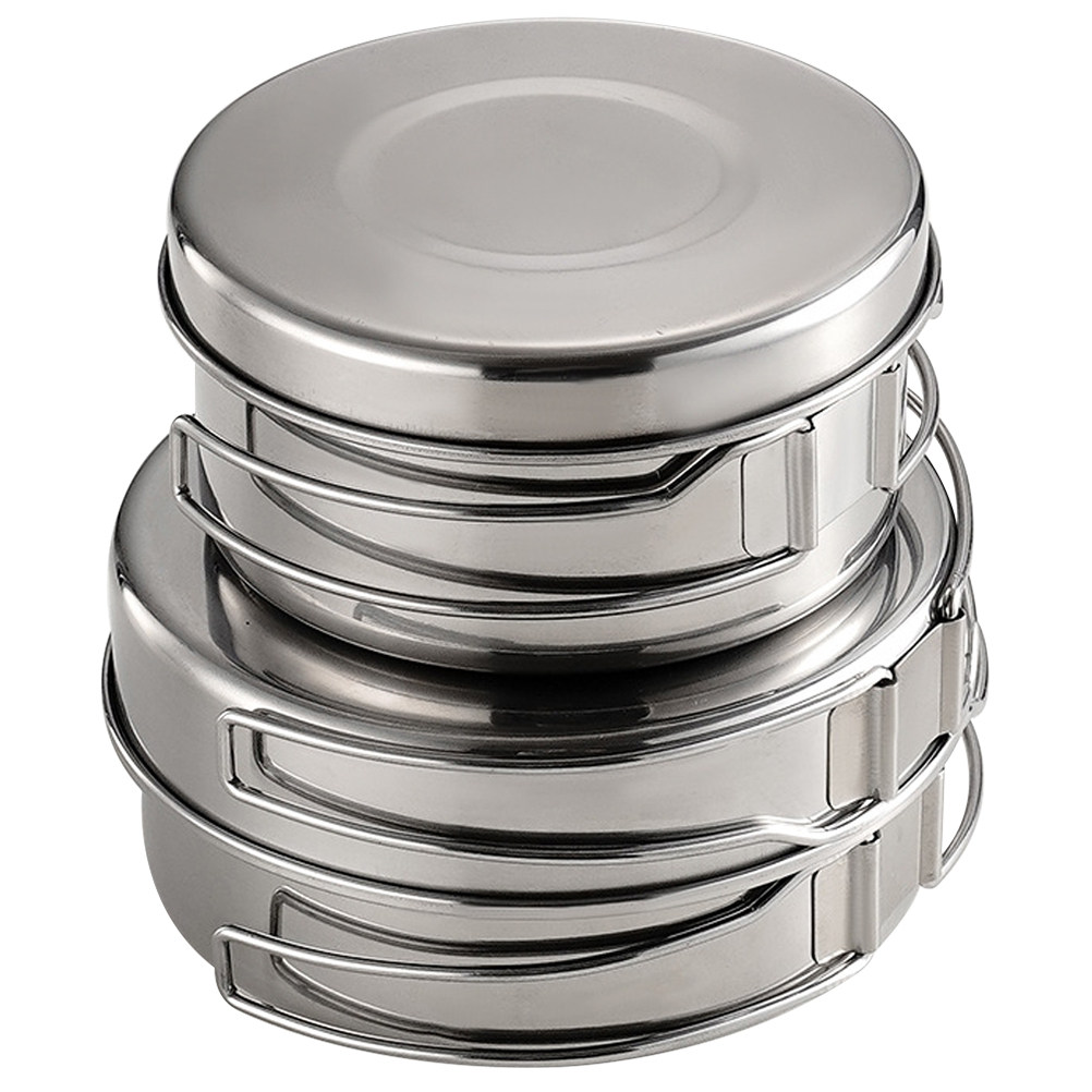 Camping Cooking Pot Stainless Steel - 1Set Stainless Steel Camping Cookware Set