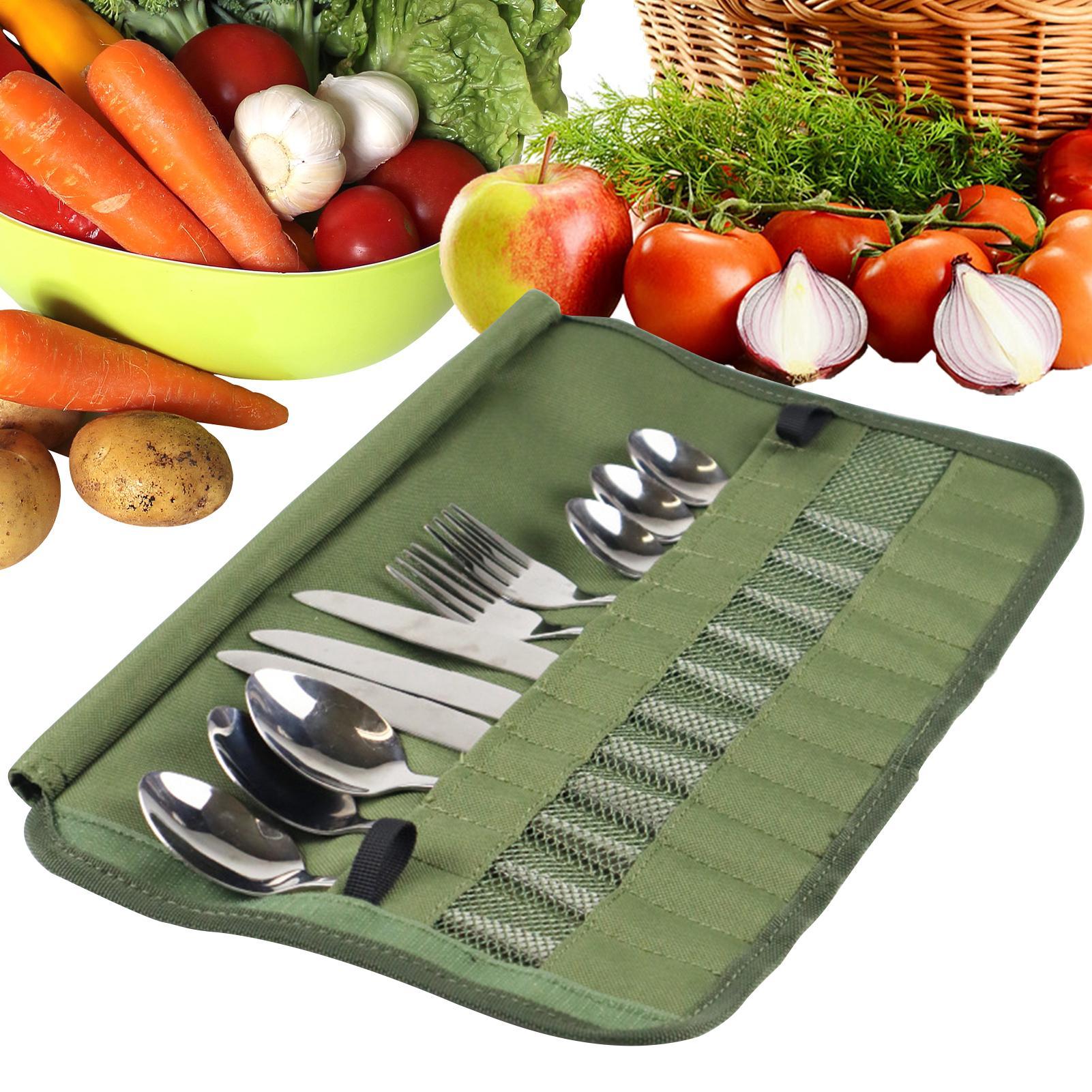 Camping Cooking Utensil Roll - Camping Tableware Roll Bag Kitchen Cooking
