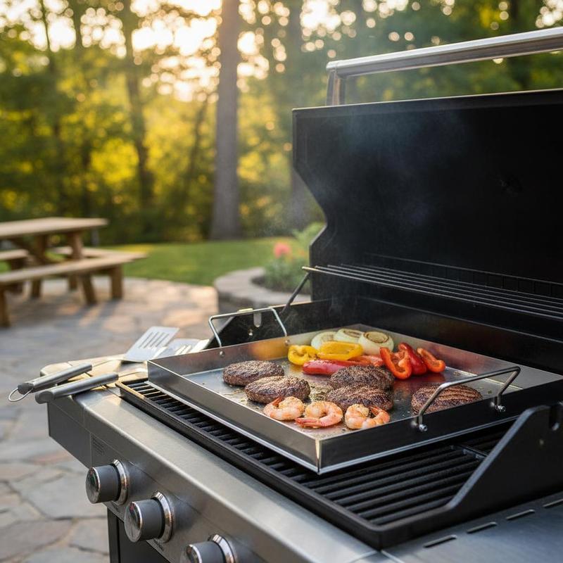 Camping Cooking Pot Stainless Steel - Universal Flat Top Griddle 18x16 Inch