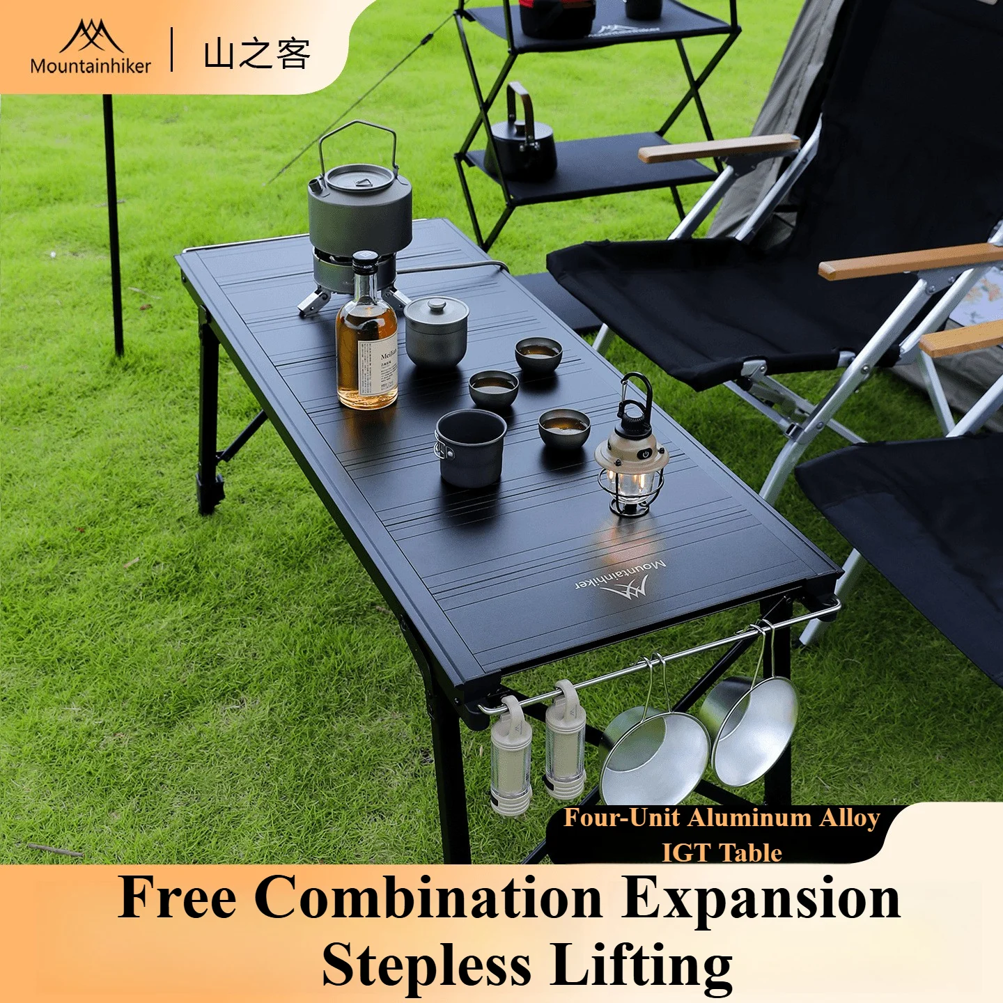 Camping Cooking Table - Mountainhiker Camping Folding Lift Removable Multi