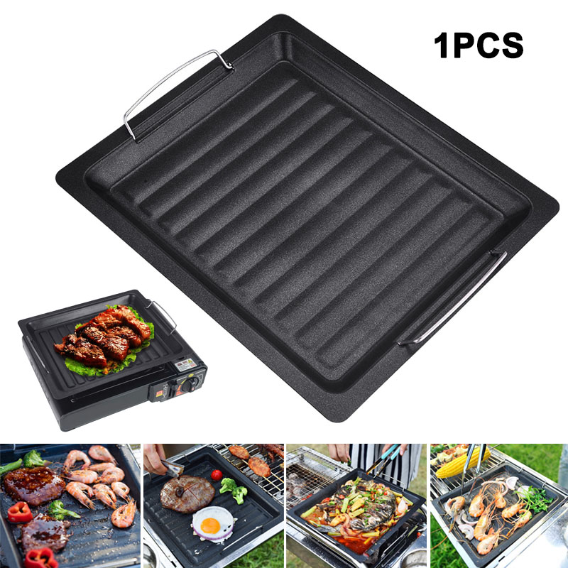 Camping Cooking Appliances - Outdoors Thick Square Grill Pan With