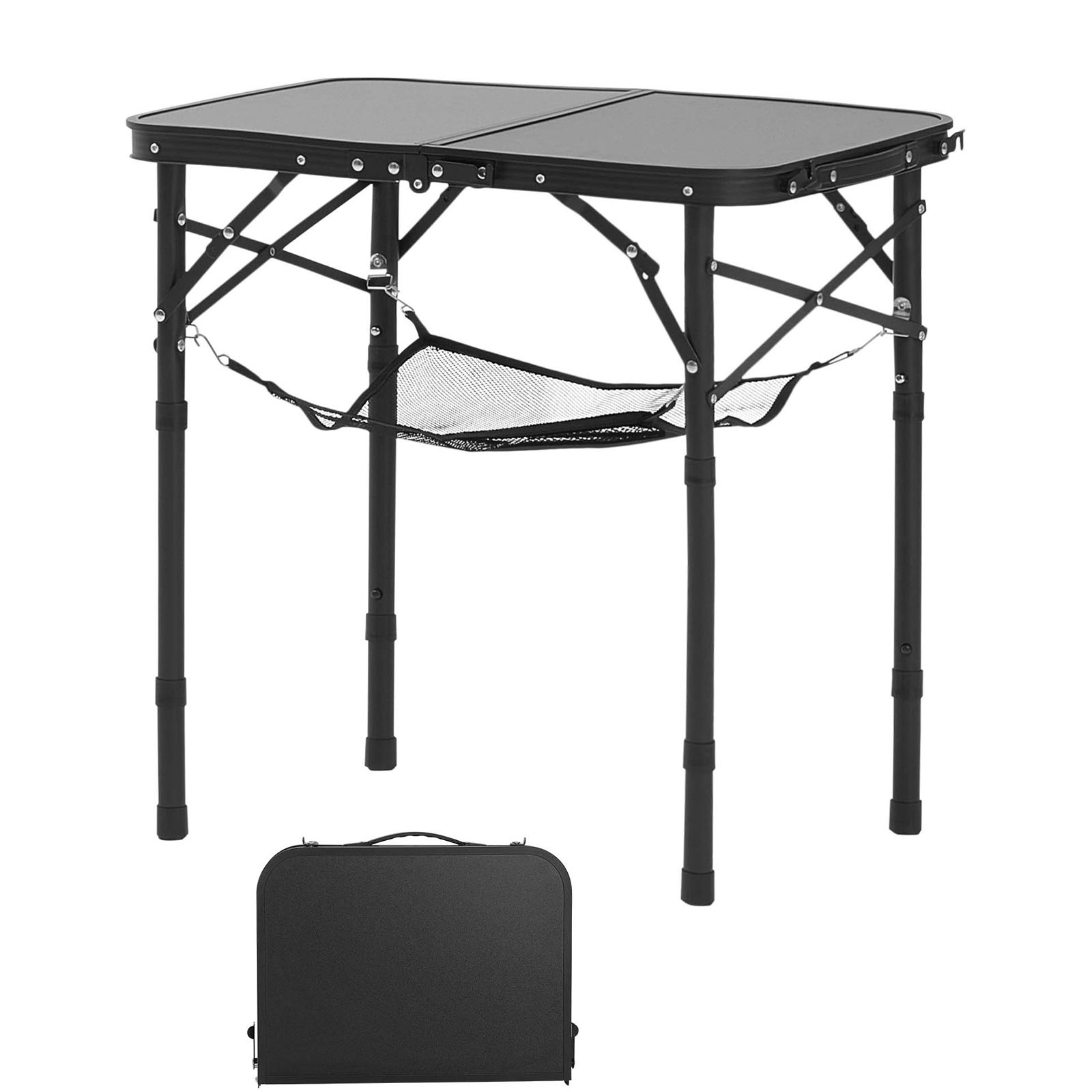 Camping Cooking Table - Folding Camping Table, Adjustable Height Portable
