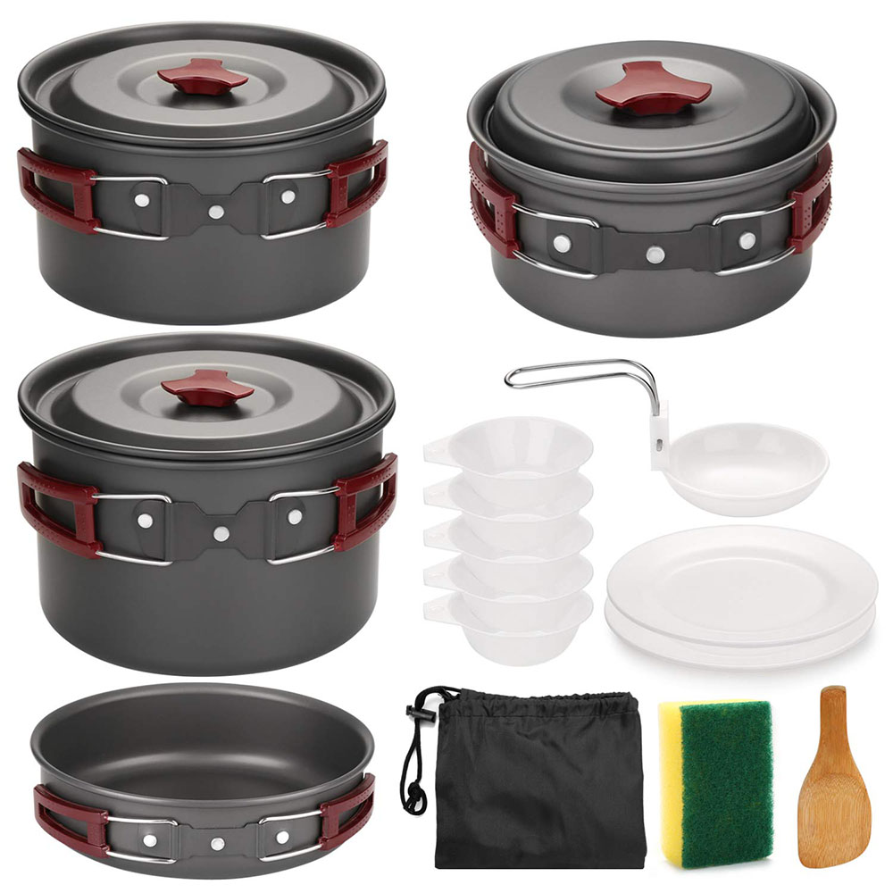Camping Cooking Ware Set - Outdoor Camping Cookware Kit Non Stick