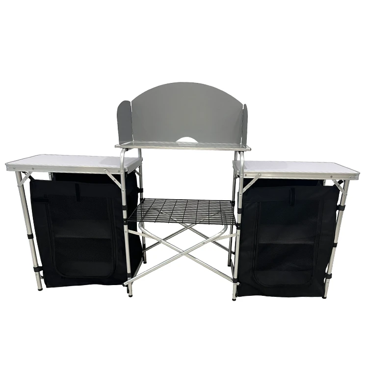 Camping Cooking Table - Outdoor Camping Aluminum Portable Kitchen Folding