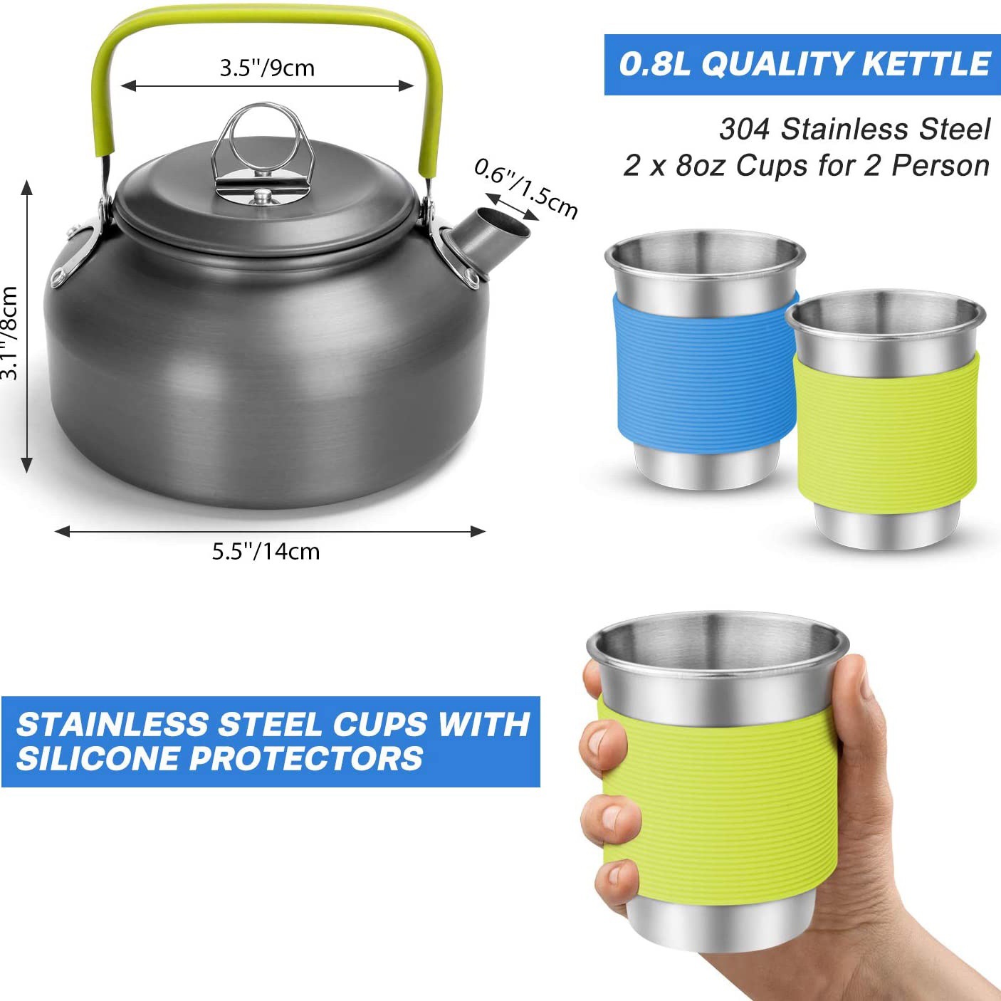 Outdoor Camping Cook Set with  - đánh giá và giá Camping Cooking Gear Set