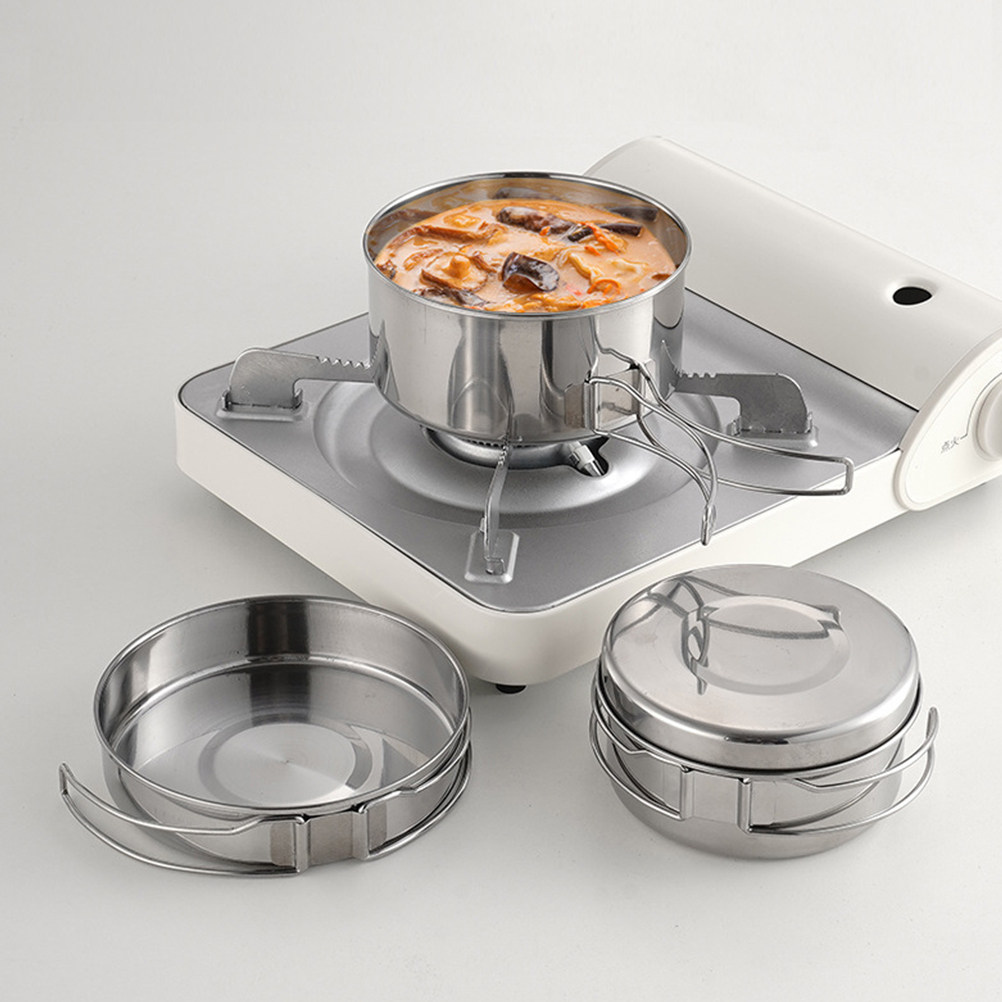 1Set Stainless Steel Camping C - đánh giá và giá Camping Cooking Pot Stainless Steel