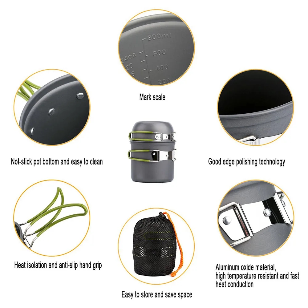 Camping Cookware Mess Kit Ultr - đánh giá và giá Camping Cooking Ware Set
