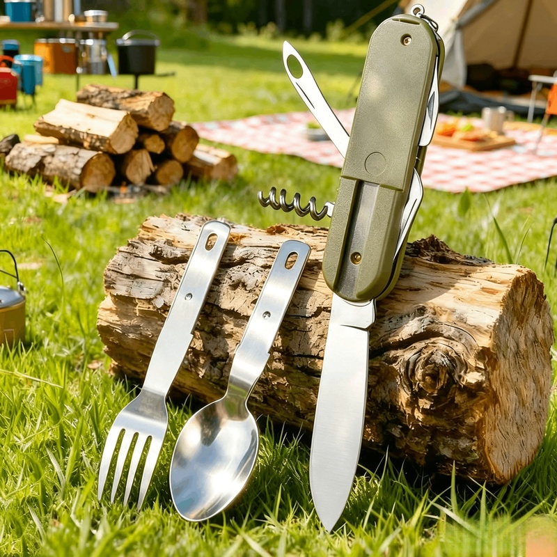 Stainless Steel 7 in 1 Camping - đánh giá và giá Camping Cooking Knife Set