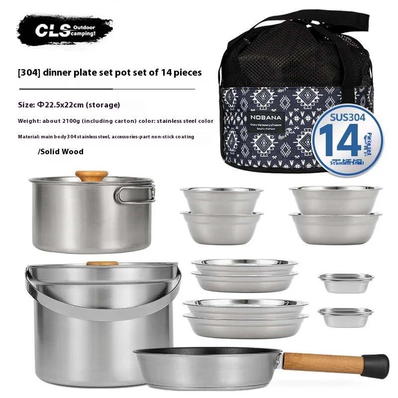 NOBANA&CLS 22PCS Stainless Ste - đánh giá và giá Camping Cooking Pot Stainless Steel