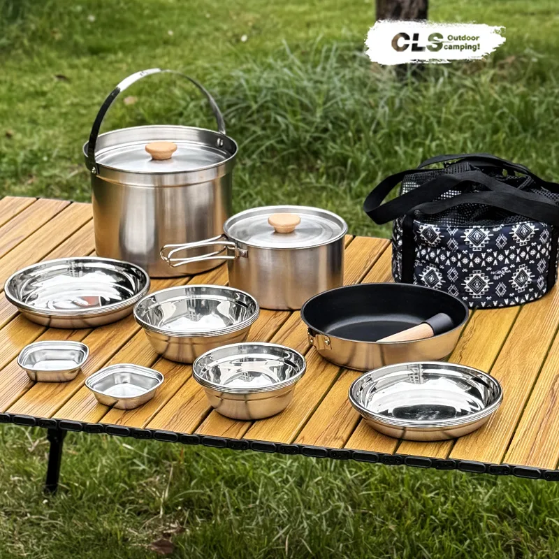 NOBANA&CLS 22PCS Stainless Ste - đánh giá và giá Camping Cooking Pot Stainless Steel