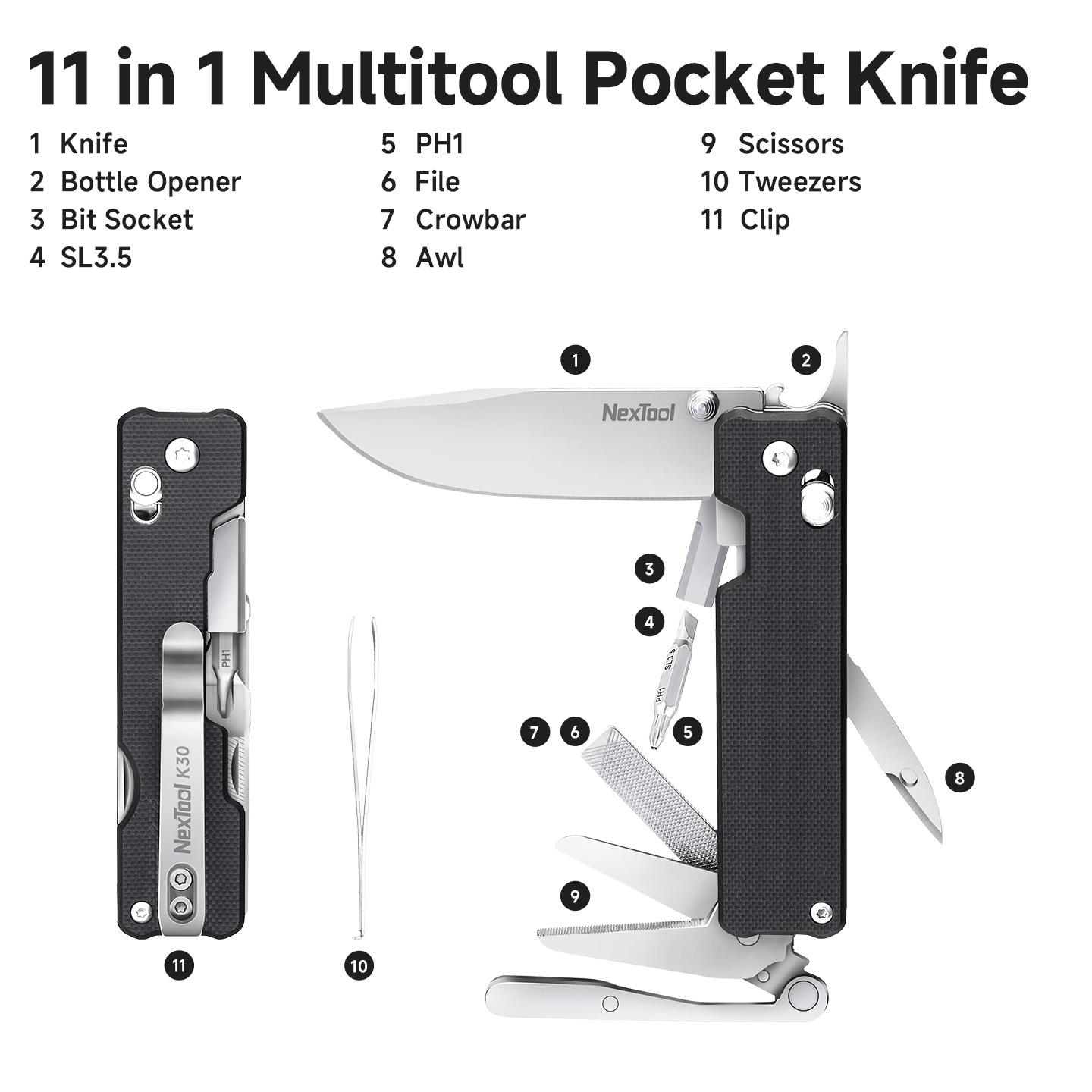 Nextool Knight K30 11-in-1 Mul - đánh giá và giá Camping Cooking Knife Set