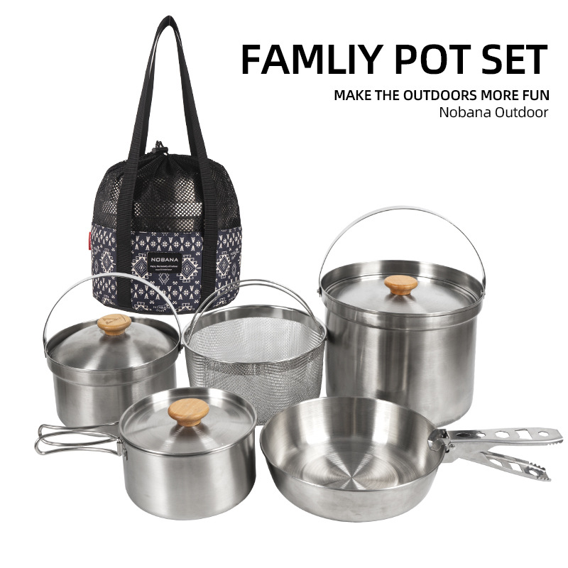 NOBANA Newest Outdoor Stainles - đánh giá và giá Camping Cooking Ware Set