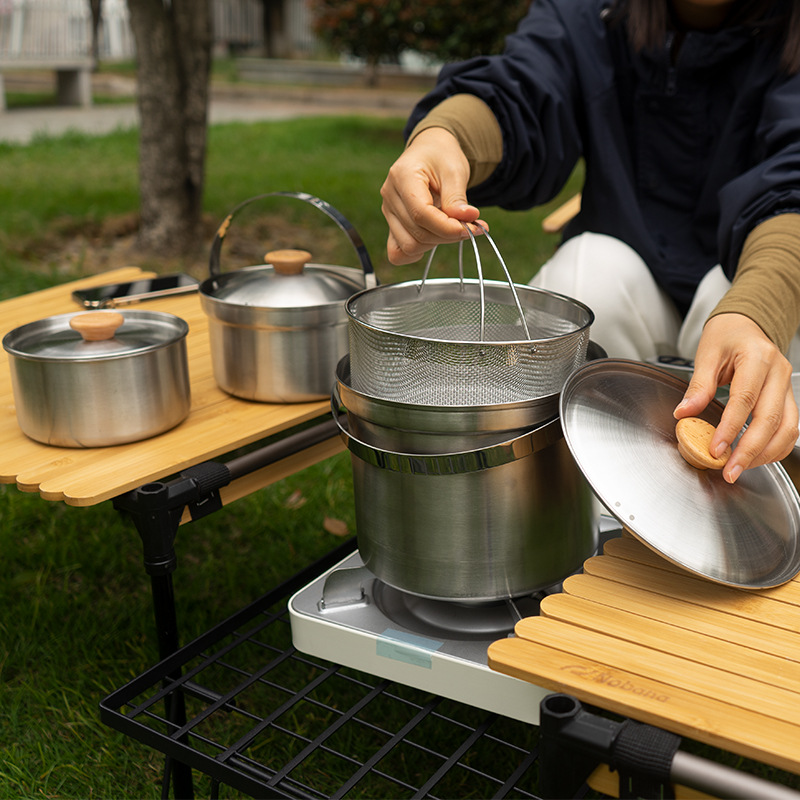 NOBANA Newest Outdoor Stainles - đánh giá và giá Camping Cooking Ware Set