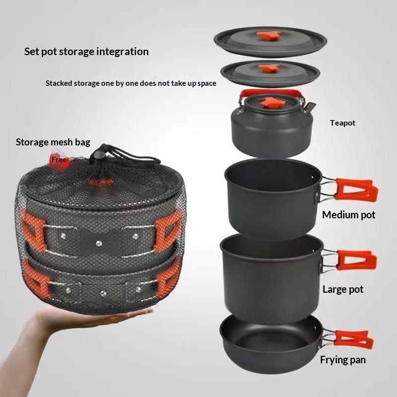 Portable Aluminum Camping Cook - đánh giá và giá Camping Cooking Ware Set