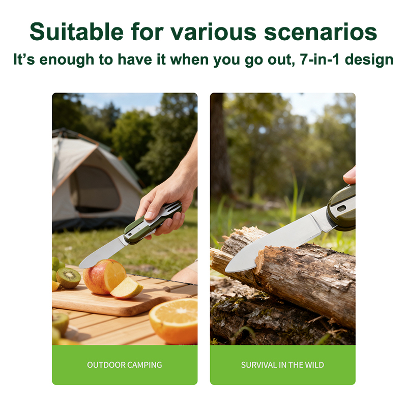 New Stainless Steel 7In1 Campi - đánh giá và giá Camping Cooking Knife Set
