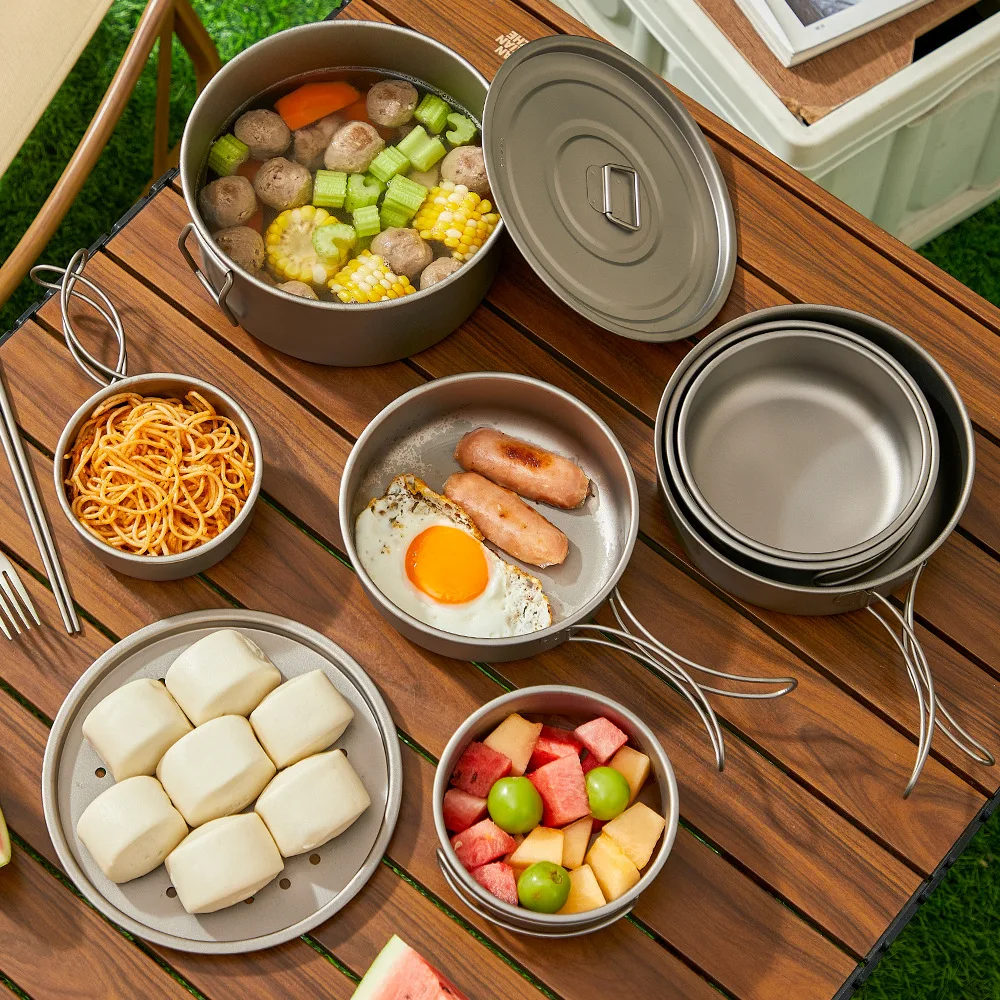 Titanium Outdoor Pot Set Picni - đánh giá và giá Camping Lightweight Cooking Pot