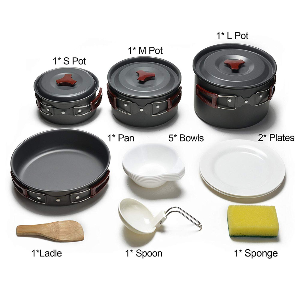 Outdoor Camping Cookware Kit N - đánh giá và giá Camping Cooking Ware Set