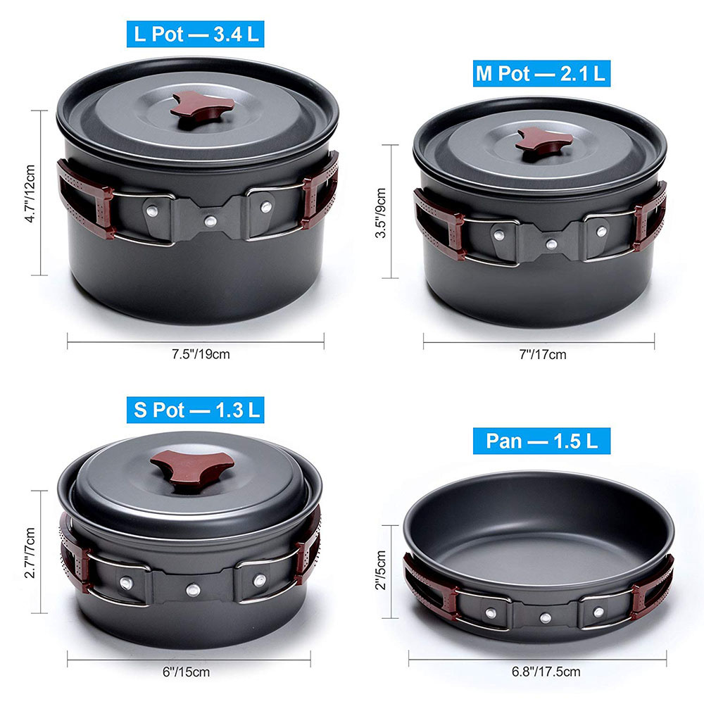 Outdoor Camping Cookware Kit N - đánh giá và giá Camping Cooking Ware Set