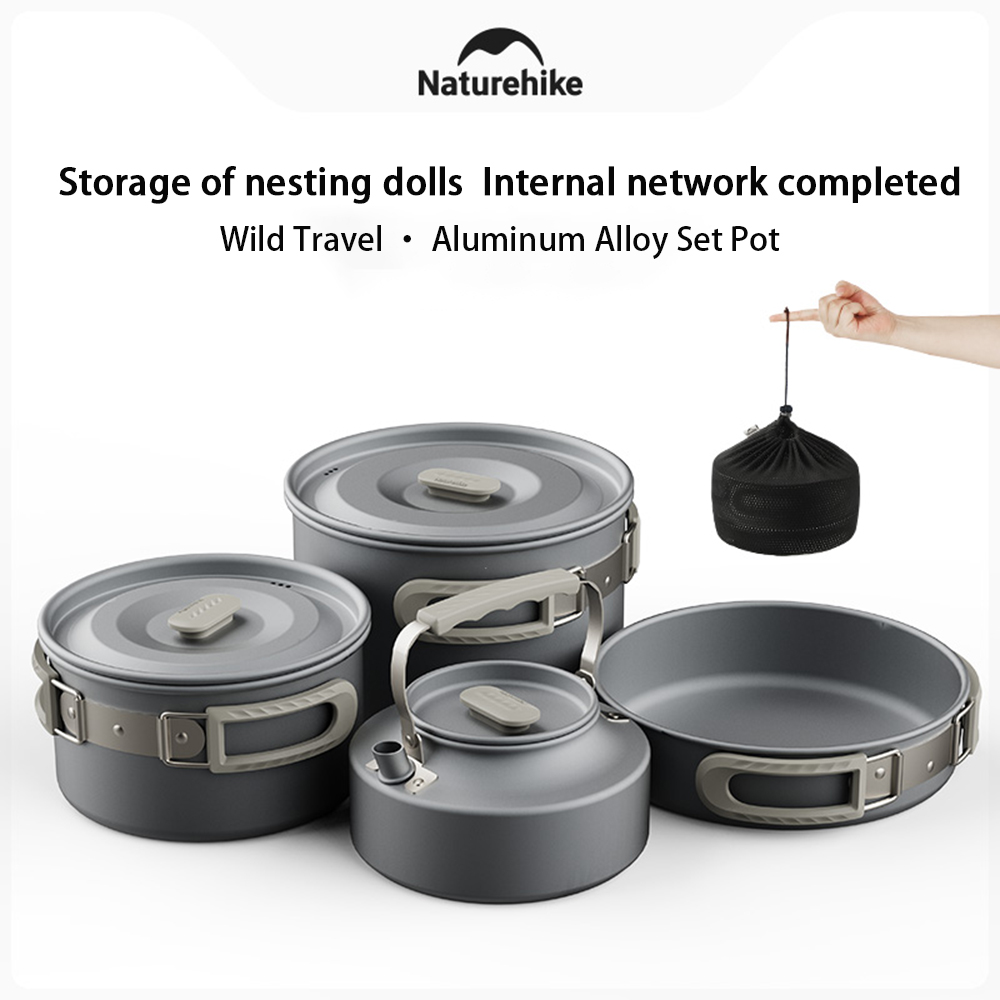 Naturehike Outdoor Pot Set,Cam - đánh giá và giá Camping Cooking Pot Stainless Steel